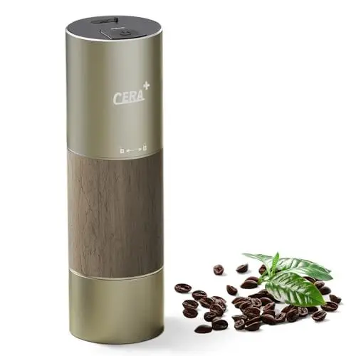 Produktbild: CERA + Grat Kaffeebohnenmühle Elektrisch, Professionelle kleine Espresso Kaffeemühlen für den Heimgebrauch,Grau