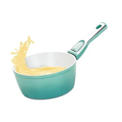 Produktbild: Cerafit Revolution Stielkasserolle 18 CM, kleiner Top mit Keramik Antihaftversiegelung, abnehmbarer Griff, Spülmaschinengeeignet, Thermo Speed Induktion Technik PFAS frei