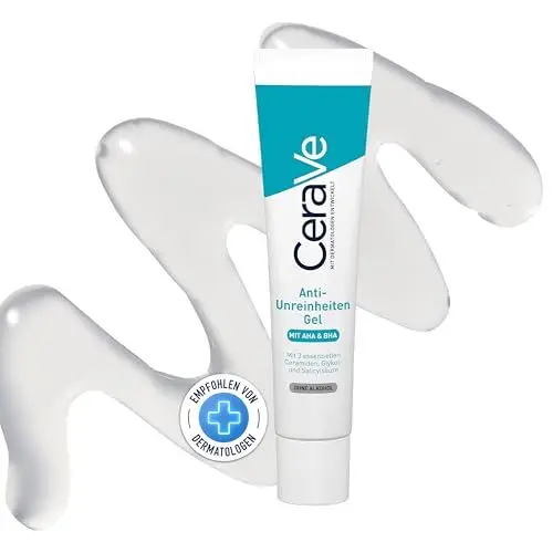 Produktbild: CeraVe Anti-Unreinheiten Gel für das Gesicht, Peelingeffekt gegen unreine und zu Akne neigender Haut, Mit Salicylsäure, Glykolsäure und 3 essenziellen Ceramiden, 40 ml