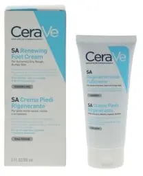 Produktbild: CeraVe Regenerierende Fußcreme, Feuchtigkeitsspendend, Langanhaltende Wirkung dank essenzieller Ceramide, Hyaluron- und Salicylsäure, Bei trockener Haut, 88 ml