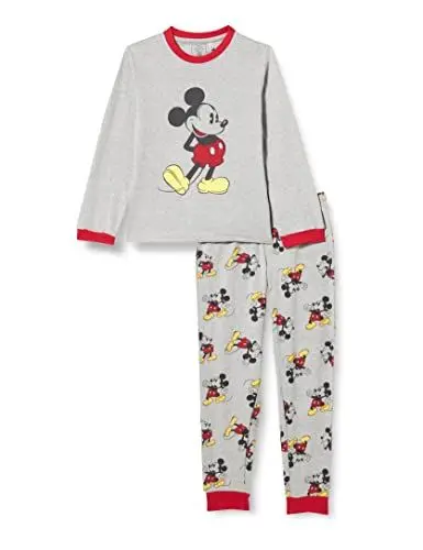 Produktbild: CERDÁ LIFE'S LITTLE MOMENTS Jungen Pyjama Jeu d'Hiver de Mickey Mouse 100% Coton Avec T-Shirt à Manches Longues et Pantalon-Licence Officielle Disney Pyjamaset, Gris, 6 ans