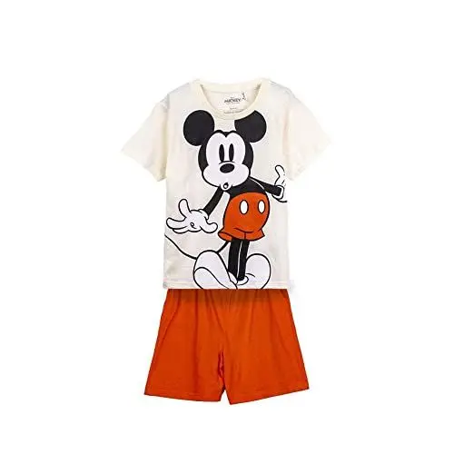 Produktbild: CERDÁ LIFE'S LITTLE MOMENTS Unisex Baby Schlafanzug für Kinder Jungen Mickey Mouse Sommerpyjama, weiß und Rot, 6 Jahre