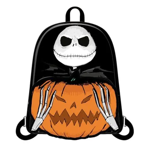 Produktbild: Cerdà Nightmare Before Christmas Rucksack - Kunstleder - Jack Skellington- und Kürbismotiv - Schwarz