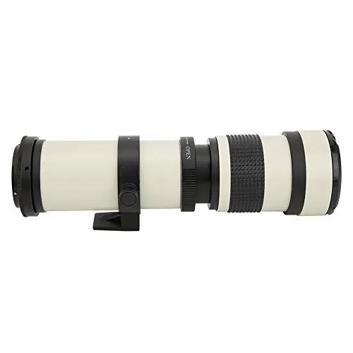 Produktbild: cersalt Teleobjektiv, 420‑800 mm Exquisites professionelles F/8.3‑16 Weiß Weitbereichsobjektiv Tragbares Objektiv mit manueller Fokussierung für die Vogelbeobachtung