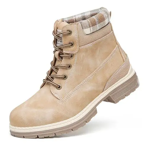 Produktbild: Cestfini Winterschuhe Damen Boots Warm Gefütterte Wanderstiefel Wasserdicht Trekking-Schuhe Outdoor Wanderschuhe Winterboots Schneestiefel RTW19-G-DE-LIGHTBROWN-40