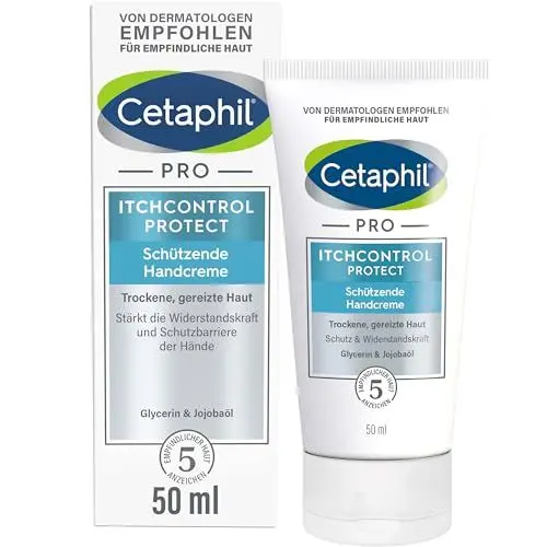 Produktbild: CETAPHIL PRO ItchControl Protect Schützende Handcreme, 50ml, Für sehr trockene und gereizte Hände, Stärkt die Widerstandskraft der Hände, Mit Jojoba-Öl und Glycerin