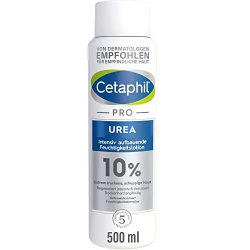 Produktbild: CETAPHIL PRO Urea 10 Prozent Intensiv aufbauende Feuchtigkeitslotion, 500ml, Für extrem trockene, schuppige Haut am Körper, Regeneriert intensiv und reduziert Trockenheit langfristig
