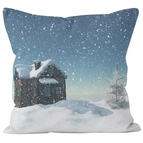 Produktbild: CEVAN Leinen Kissenbezüge Dekokissen Kissenbezug Quadratisch Weihnachten Kissenbezüge Ostern Kissenhülle Junge Kissenbezüge Sofa Dekor 45x45cm,1Pcs