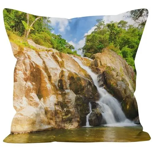 Produktbild: CEVAN Leinen Kissenbezüge Ostern Kissenbezug Dekokissen Wasserfall-Naturlandschaft Kissenbezüge Deko Kissenbezug Anime Kissenbezüge Sofa Dekor 45x45cm,1Pcs