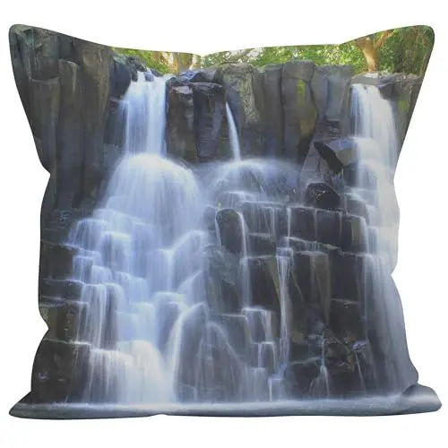 Produktbild: CEVAN Leinen Kissenbezüge Ostern Kissenhülle Jugendzimmer Wasserfall-Naturlandschaft Kissenbezüge Japan Kissenbezug Dekokissen Kissenbezüge Sofa Dekor 45x45cm,1Pcs