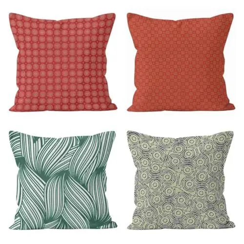 Produktbild: CEVAN Linen Kissenbezüge Baumwolle Kissenbezug Polyester Geometrisches Muster Kissenbezüge Ostern Kissenhülle Dekokissen Kissenbezüge Sofa Dekor 40x40cm,4Pcs