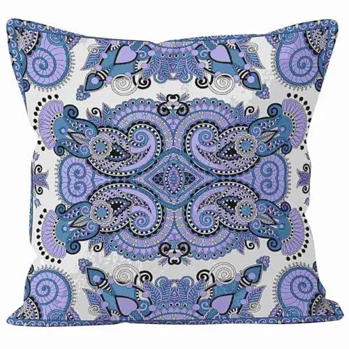 Produktbild: CEVAN Linen Kissenbezüge Ostern Kissenhülle Pad Geometrisches Retro-Muster Kissenbezüge Dekokissen Kissenhülle Couch Kissenbezüge Sofa Dekor 50x50cm,1Pcs