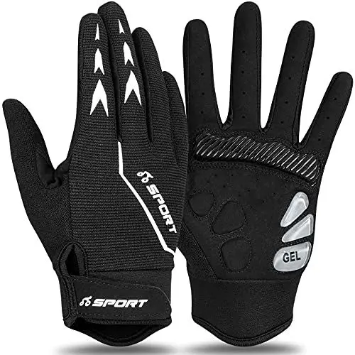 Produktbild: Cevapro Fahrradhandschuhe Herren Damen rutschfeste und stoßdämpfende Mountainbike Handschuhe mit Gel für Radsport Fitness Downhill (Schwarz, XL)