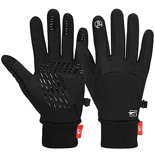 Produktbild: Cevapro Fahrradhandschuhe Warme Winterhandschuhe wasserdichte Touchscreenhandschuhe Winddichte Laufhandschuhe rutschfeste, Schwarz, M