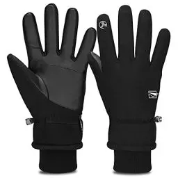 Produktbild: Cevapro Warm Winterhandschuhe Wasserdicht Touchscreen Handschuhe Fahrradhandschuhe Winddicht Atmungsaktiv Running-Handschuhe Männer Frauen für Outdoor Sports, Schwarz, M