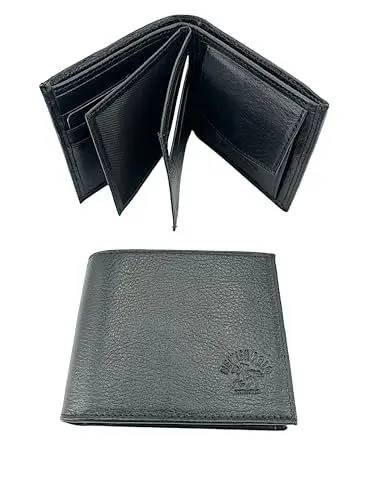 Produktbild: Cey Leder Geldbörse Herren I Portemonnaie mit Münzfach I viele Fächer I Echtleder Geldbeutel für Männer I Brieftasche Wallet Portmonee (Schwarz)