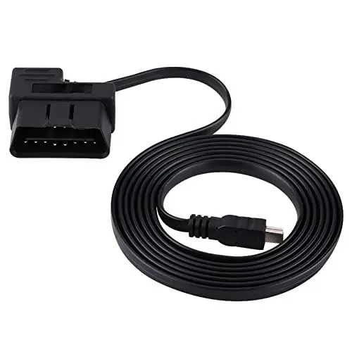 Produktbild: CFTGIW 16-poliges Mini-USB-Auto-OBDII-OBD2-EOBD-Diagnose-Verlängerungsadapterkabel, 180 cm, Kompatibel mit 16-poliger Buchse, für OBDII-kompatible Fahrzeuge