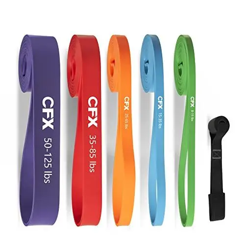 Produktbild: CFX Fitnessbänder mit 5 Resistance Bands,Widerstandsbänder, Set mit Türanker, Tragetasche und Trainingsanleitung, Widerstandsbänder für Fitness/Stretching/Yoga/Krafttraining