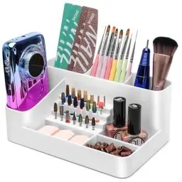 Produktbild: CGBE Nagelbohrer Aufbewahrung, 28 Löcher Acryl Nagelwerkzeug Organizer, Professioneller Nagelfräser Bit Box und Nagelkunst Organizer-Weiß (nicht inklusive Nagelbohrmaschine&Bit)