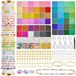 Produktbild: CGBOOM Freundschaft Armband Kit, 36000 Pcs 60 Farben Perlen,2 mm Perlen für Armbänder, Schmuck, Glas DIY Armband Schmuck machen Kit für das perfekte Geschenk für ein kleines Mädchen