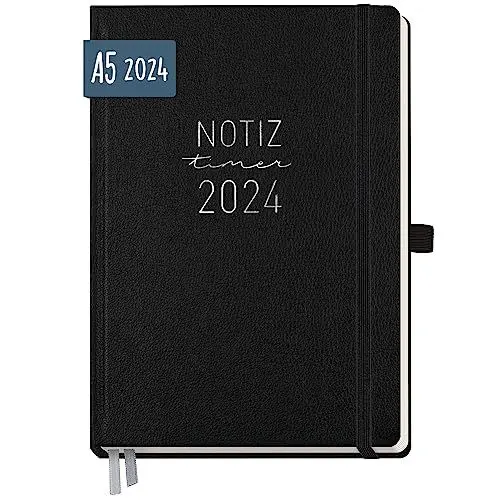 Produktbild: Häfft Chäff Wochen-Notiz-Kalender 2023 A5 (Schwarz) Wochenplaner, Notiz-Timer, Terminplaner, Wochenkalender, Organizer, Terminkalender mit Einstecktasche | nachhaltig & klimaneutral