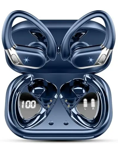 Produktbild: chalvh Bluetooth Kopfhörer Sport, Kopfhörer Kabellos Bluetooth 5.4 in Ear Kopfhörer, Earbuds 50H IPX7 Wasserdicht Ohrhörer für Joggen/Running,mit USB-C, Marineblau