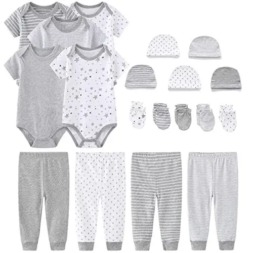 Produktbild: Chamie Baby Kleidung Set - Kurzarm Body für Mädchen und Jungen, Wickelbody, Hosen für Neugeborene