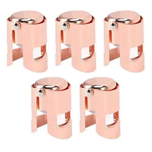 Produktbild: Champagnerflaschenverschluss aus Edelstahl, Wiederverwendbarer Weinverschlussstopfen für Sektflaschen (Roségold)