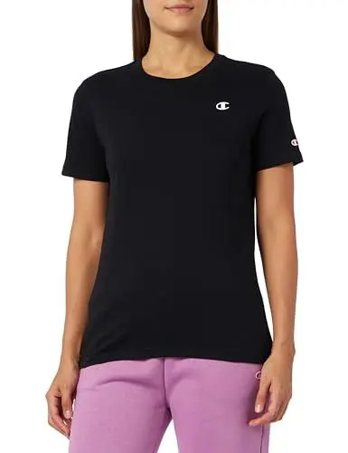 Produktbild: Champion Damen Legacy Basics W-Light Cotton Jersey S-s Regular Crewneck T-Shirt, Schwarz, Small