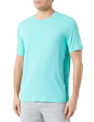 Produktbild: Champion Herren Legacy Athleisure Tape S/S Crewneck T-Shirt, Aquamarin Grün, Large