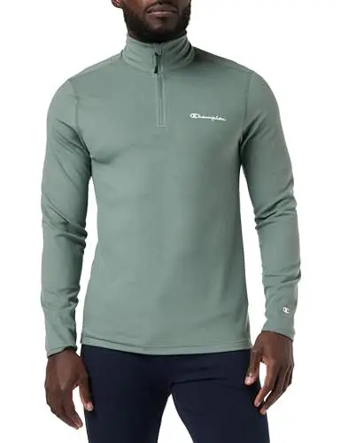 Produktbild: Champion Herren Legacy Micro Polar Fleece-Script Logo Half Zip Top Sweatshirt, Verde Blg, L