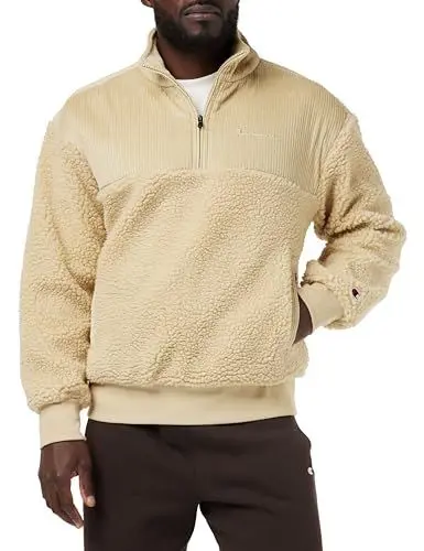 Produktbild: Champion Herren Rochester 1919 Outdoor Polar Lamb-Effect Half Zip Top Sweatshirt, Beige, M
