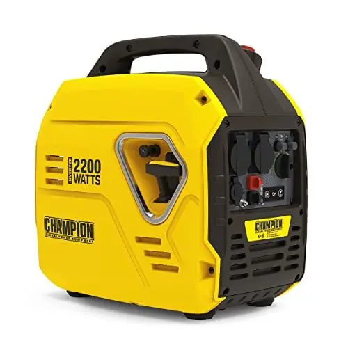 Produktbild: Champion Power Equipment Stromerzeuger The Mighty Atom (2200 W Inverter, nur Benzin, 58 dBA – 7 m Entfernung, 12V DC-Steckdose und Dual-Port-USB-Adapter, für Camping / Outdoor) 9200i-EU