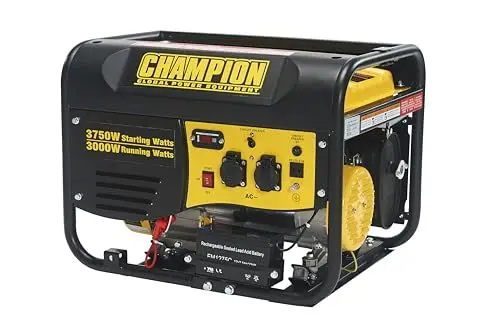 Produktbild: Champion Power Equipment mobiles Stromaggregat Benzin (3500 Watt, Notstromaggregat, Generator Laufzeit 12 Stunden / 50% Last, Stromerzeuger, elektr. Startknopf) CPG4000E1-EU