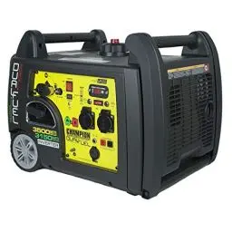 Produktbild: Champion Power Equipment mobiles Stromaggregat Benzin + Gas (3100 Watt, tragbarer Inverter, Generator, extrem leise, mit integriertem Griff und Radsatz, ideal für Outdoor + Camping) 73001i-DF-EU, Gelb