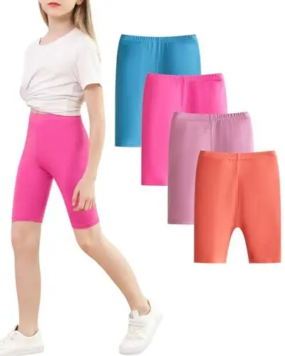 Produktbild: Chamri Mädchen Radlerhose Kurze Hose Shorts Sommerhose 4er-Pack Buntes EIS 122-128 (Herstellergröße 130)