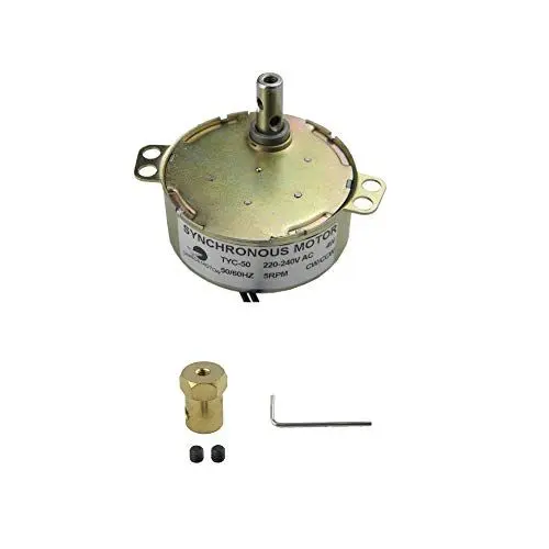 Produktbild: CHANCS Synchronmotor TYC-50 220 V 5-6 U/min Plattenspielermotor mit 7 mm flexiblem Kupplungsstecker Elektromotor Plattenspielergetriebe für Mikrowellenherd