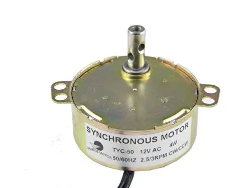 Produktbild: CHANCS TYC-50 Synchron-Elektromotor 12V AC 2.5-3RPM 4W CW/CCW Kaminofenmotor Drehtellermotor Drehmoment 9.5kgf.cm