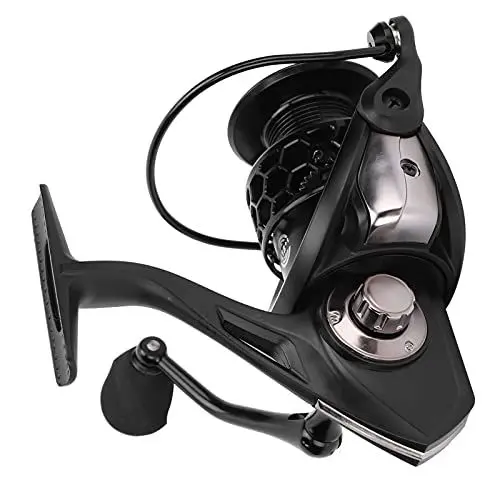 Produktbild: Changor Angelrolle, Metall, langlebig, größerer Abstand, Schwarze Spinnrolle, Schlagfestigkeit zum Angeln(MELA5000)