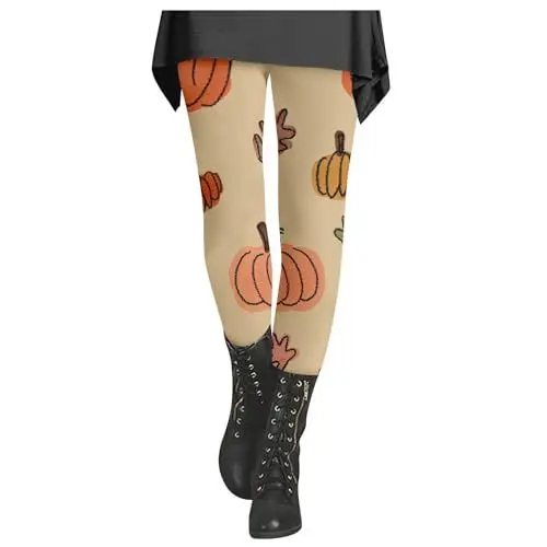 Produktbild: Chanpning Halloween Leggings Damen Kürbis Fledermaus Geister Kürbis Print Dehnbar Sport Leggings Halloween Strumpfhose Damen Yogahosen Jogginghose Steampunk Kompressionsleggins Silm Fit Trekkinghose