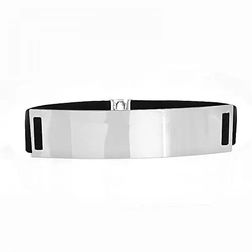 Produktbild: CHANYI Gürtel für Damen Kleid Frauen Gürtel Metall Spiegel Wide Frauen Gürtel Gold Silber Ketten Taille Gürtel Dame Kleid Mantel Gürtel Femme Gürtel Frau