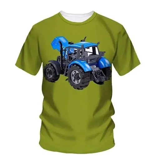 Produktbild: CHANYI Herren 3D Druck T-Shirt Hip Hop Farbe Bauernhof Fahrzeug Grafik Männer T-Shirt 3D Gedruckt Sommer Casual Mode Harajuku Street Style Lose Qualität Kleidung