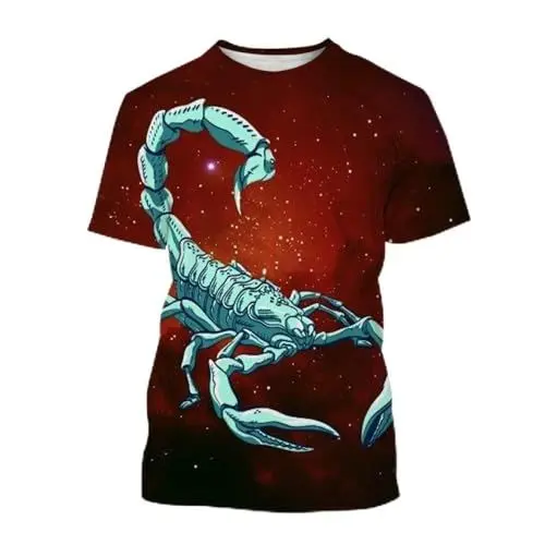 Produktbild: CHANYI Herren 3D Druck T-Shirt Mode Skorpion Übergroßes 3D-Druck-Kurzarm-T-Shirt Herren Unisex Casual O-Neck T-Shirt
