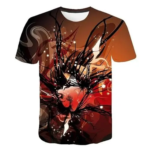 Produktbild: CHANYI Herren 3D Druck T-Shirt Sommer Mode Herren T-Shirt Psychedelic Floral T-Shirt Abstrakte Grafik Kurzarm Graffiti 3D-Druck Lustiges Freizeitoberteil