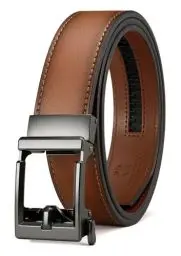 Produktbild: CHAOREN Automatik Gürtel Herren Braun, Leder Gürtel Herren Braun Ratsche für Business Lässig Anzug 35mm ohne Löcher, Ledergürtel Herren Braun