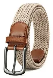 Produktbild: CHAOREN Elastischer Gürtel Herren, Stretchgürtel Herren Beige 35mm für Damen und Herren Lässige Hose, Robuste Bauweise und Gut Bewegen Kann