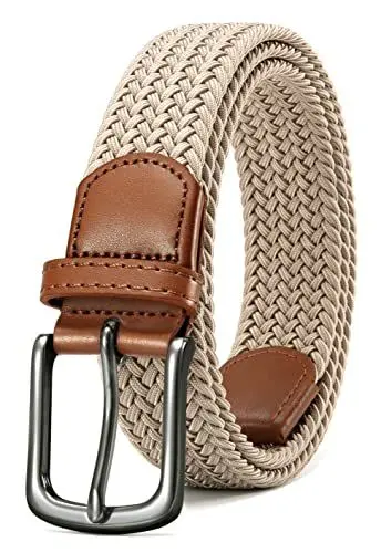 Produktbild: CHAOREN Elastischer Gürtel Herren, Stretchgürtel Herren Beige 35mm für Damen und Herren Lässige Hose, Robuste Bauweise und Gut Bewegen Kann