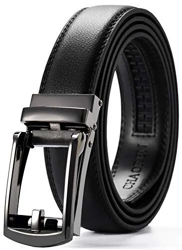 Produktbild: CHAOREN Gürtel Herren Braun Ratsche, Automatik Gürtel Herren Leder Braun 32mm für Business und formelle Anlässe, Schmaler Anzuggürtel Herren ohne Löcher