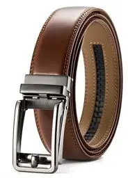 Produktbild: CHAOREN Ledergürtel Herren Braun – Automatik Gürtel Herren Leder 35mm für Anzug und Freizeit – Mikroverstellbarer Gürtel ohne Löcher