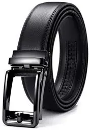Produktbild: CHAOREN Ledergürtel Herren Schwarz – Automatik Gürtel Herren Leder 35mm für Anzug und Freizeit – Mikroverstellbarer Gürtel ohne Löcher